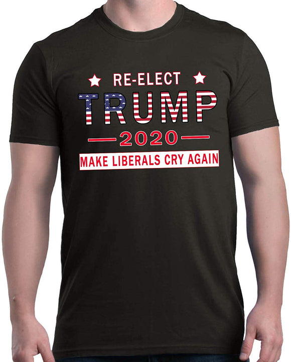 Re-Elect Trump 2020 Make Liberals Cry Again Political T-Shirt Black
