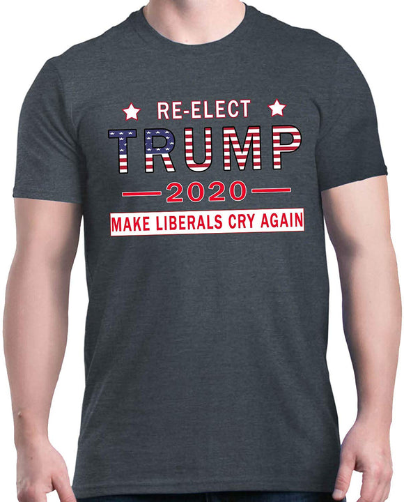 Re-Elect Trump 2020 Make Liberals Cry Again Political T-Shirt Navy