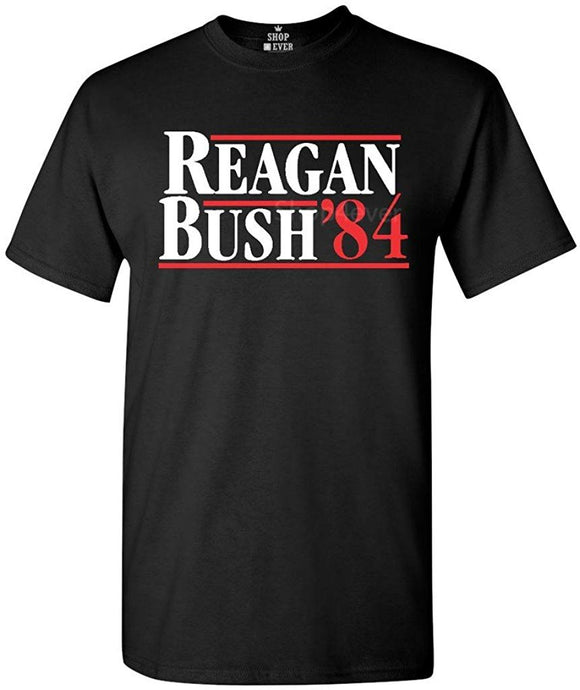 Reagan Bush 84 Presidential Campaign T-Shirt Black