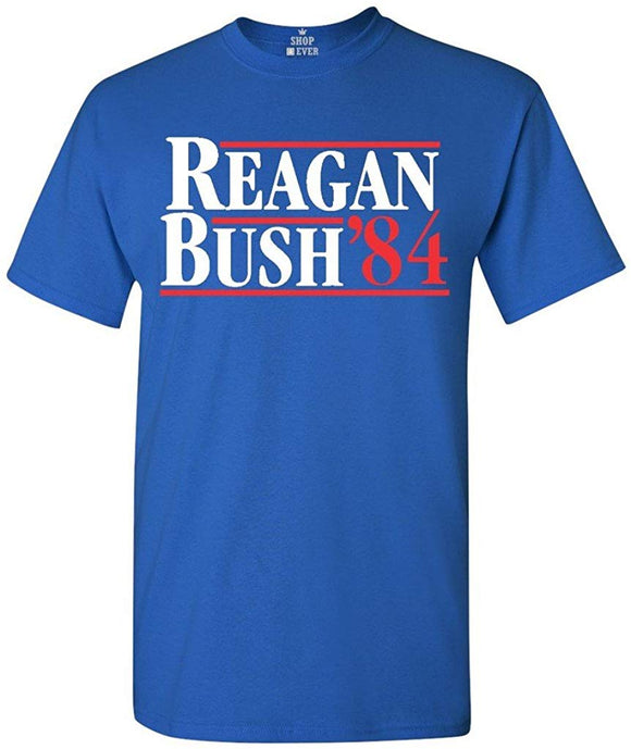 Reagan Bush 84 Presidential Campaign T-Shirt Blue