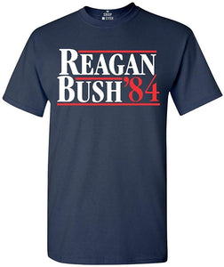 Reagan Bush 84 Presidential Campaign T-Shirt Navy