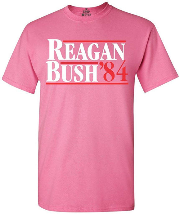 Reagan Bush 84 Presidential Campaign T-Shirt Pink