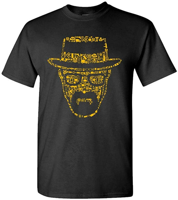 The Heisenberg Chronicles Bad Meth Drugs Mens Cotton T-Shirt Black