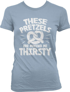These Pretzels are Making Me Thirsty Juniors T-Shirt Blue